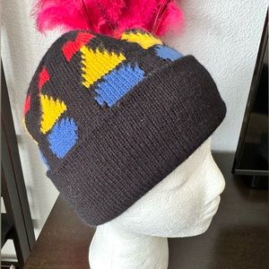 Knit Colorful Geometric Pattern Beanie